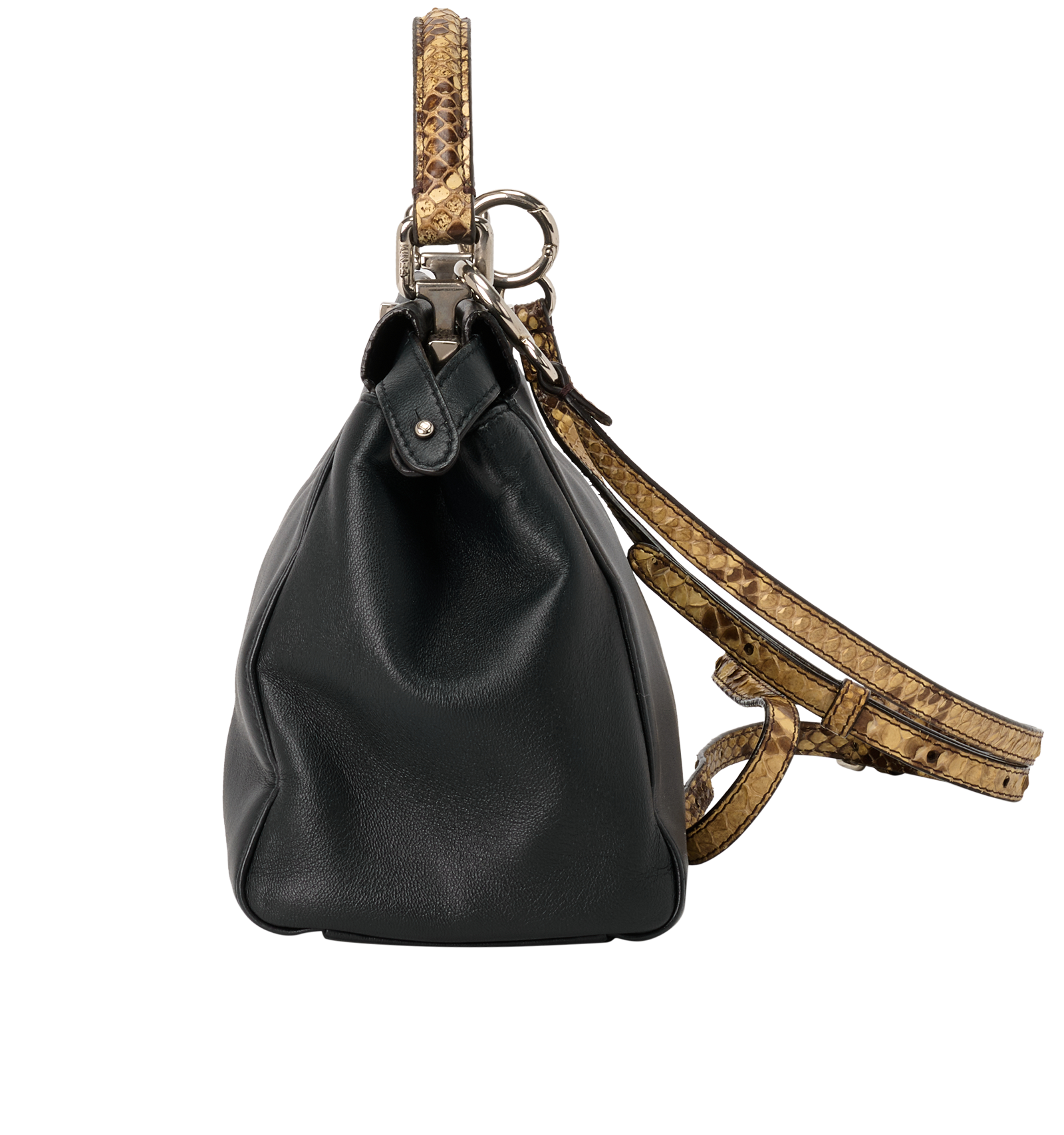 Mini Peekaboo Monster, &pound;1,500, Handbags, Blue, Leather/Snake, Bottom view